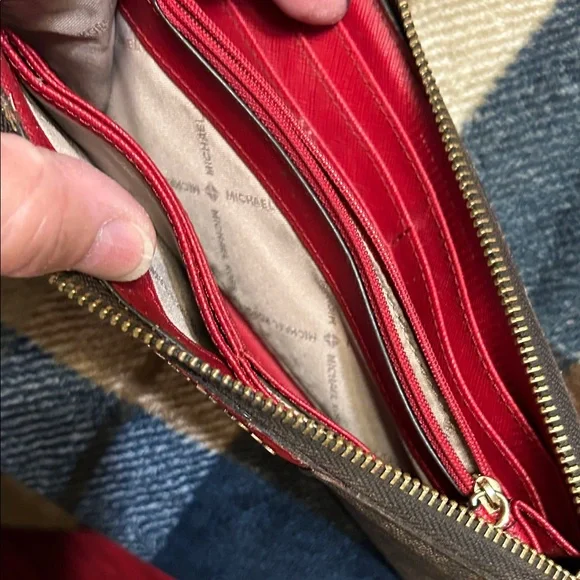 Michael Kors Red and Brown Wallet - Picture 5 of 10